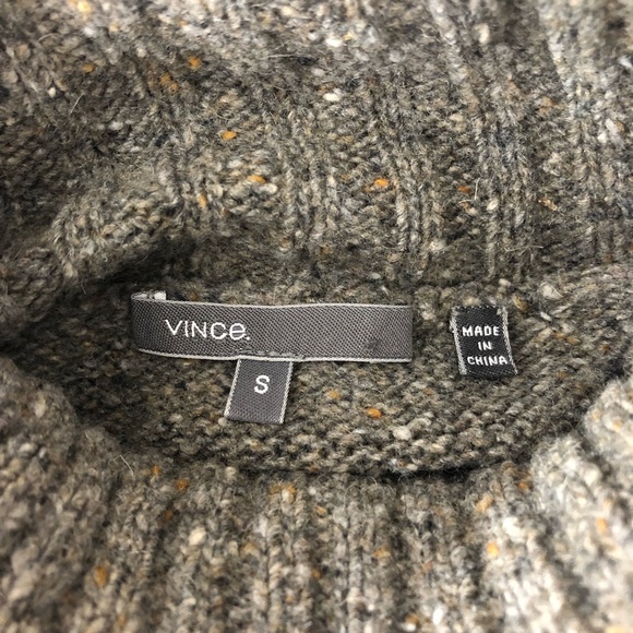 VINCE Mélange Marled Turtleneck Heather Sweater - Picture 7 of 8